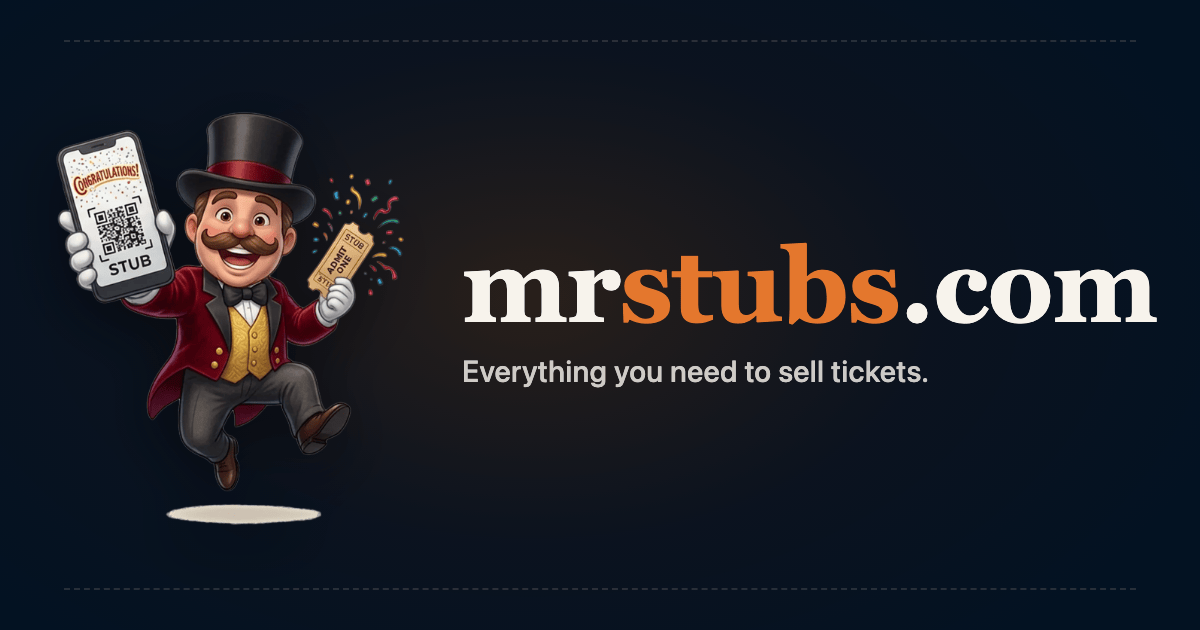 Illustration of MrStubs embedded in a website with shareable links and QR codes
