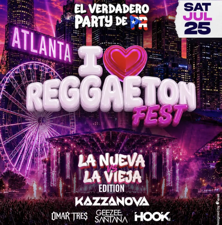 Event flyer for I❤️REGGAETON FEST ¡La Nueva vs La Vieja!