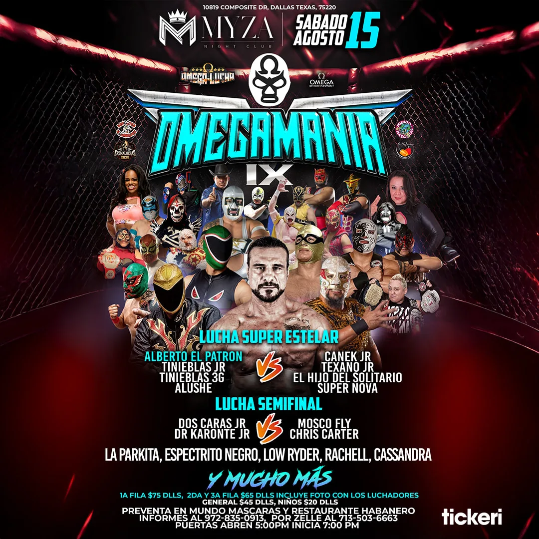 Event flyer for Omegamania IX en MYZA Night Club