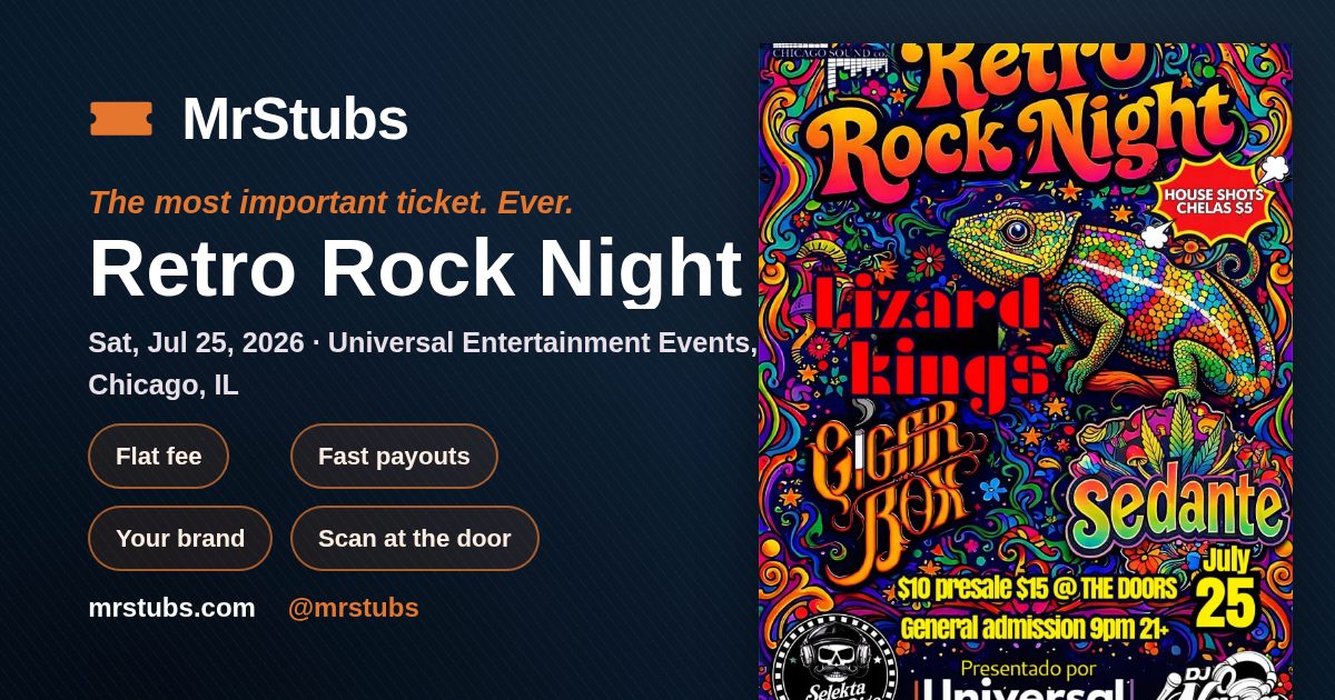 Share card for Retro Rock Night