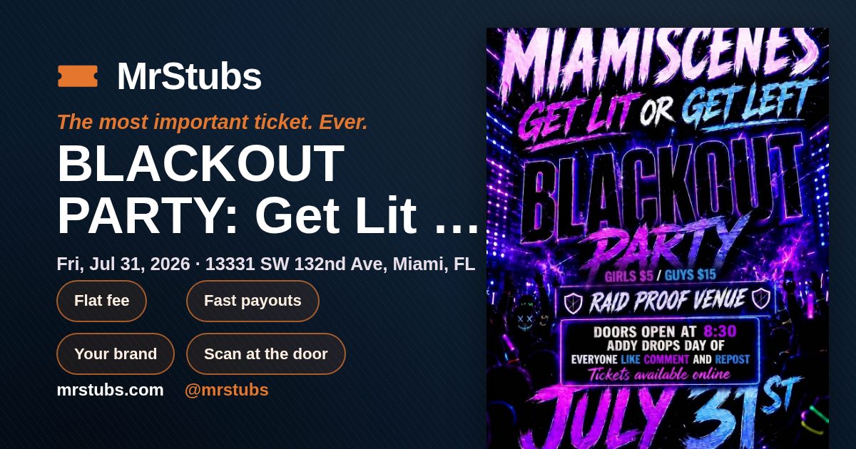 Share card for BLACKOUT PARTY: Get Lit or Get Left