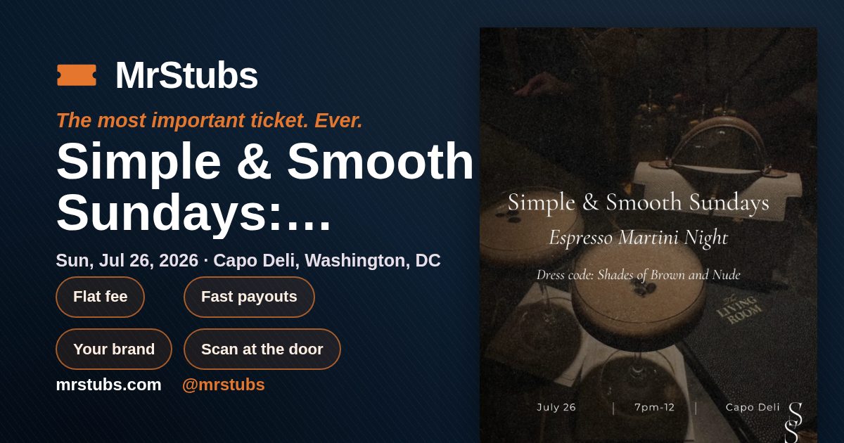 Share card for Simple & Smooth Sundays: Espresso Martini Night