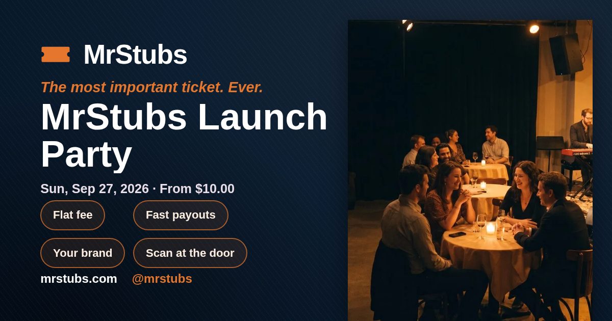 Share card for MrStubs Launch Party