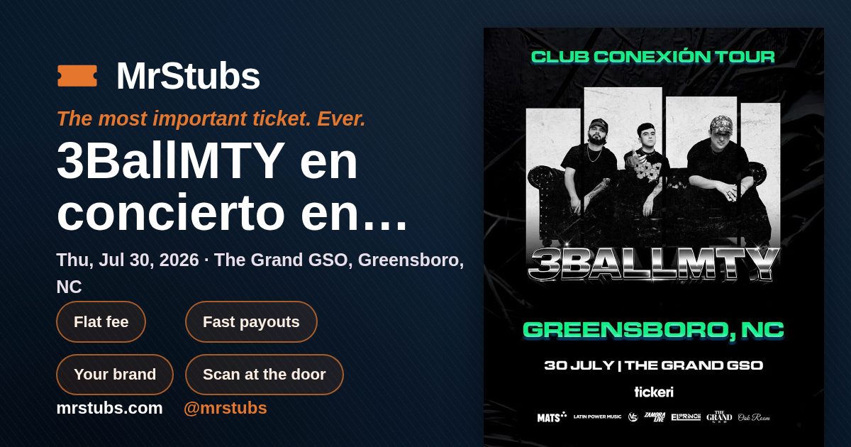 Share card for 3BallMTY en concierto en Greensboro