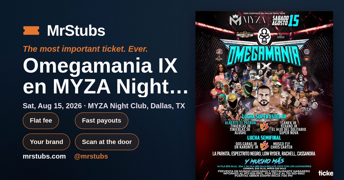 Share card for Omegamania IX en MYZA Night Club